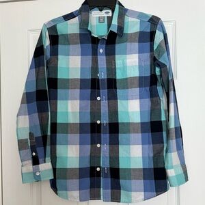 Old Navy Men's Multi-Color Plaid Button-Down Shirt